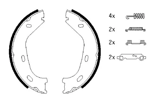 BOSCH Brake Shoe Set, parking brake (0986487542)
