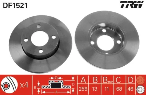 TRW Brake Disc (DF1521)