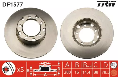 TRW Brake Disc (DF1577)