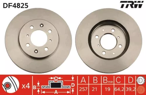 TRW Brake Disc (DF4825)