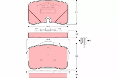 TRW Brake Pad Set, disc brake (GDB961)