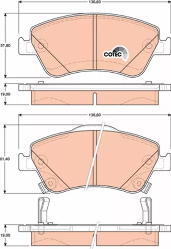 TRW Brake Pad Set, disc brake (GDB3481)