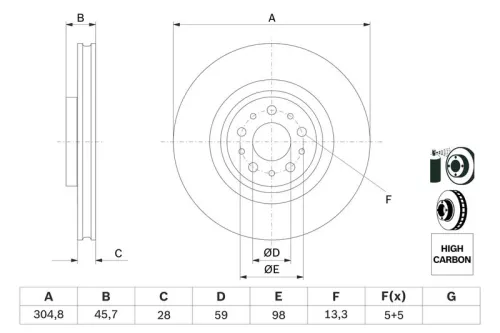 BOSCH Brake Disc (0986479736)