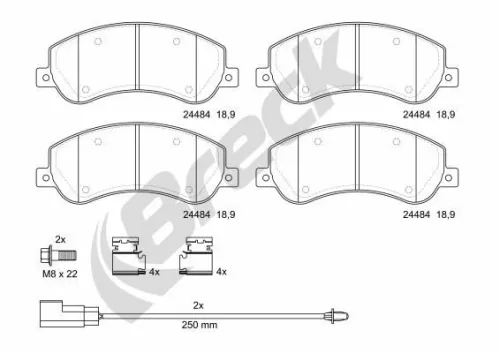 BRECK Brake Pad Set, disc brake (24484 00 703 10)