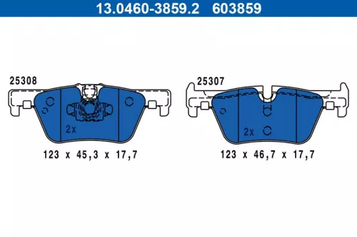 ATE Brake Pad Set, disc brake (13.0460-3859.2)