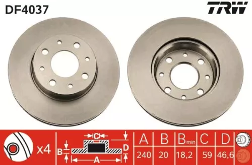 TRW Brake Disc (DF4037)