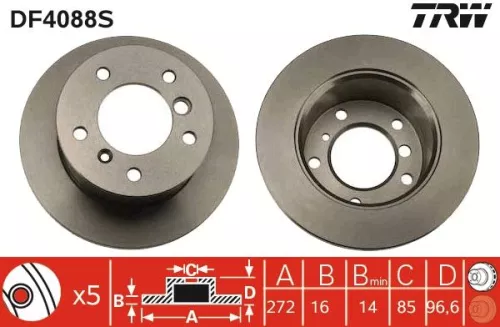TRW Brake Disc (DF4088S)