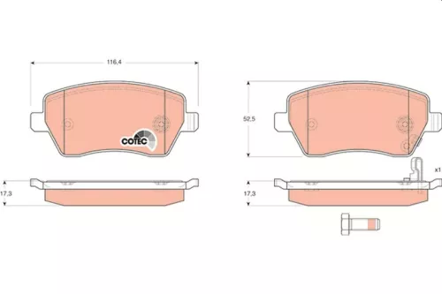 TRW Brake Pad Set, disc brake (GDB3396)