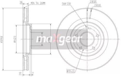 MAXGEAR Brake Disc (19-2364)