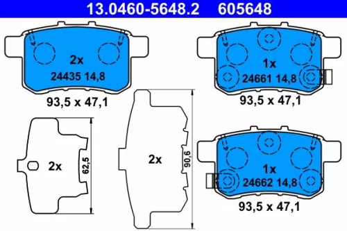 ATE Brake Pad Set, disc brake (13.0460-5648.2)