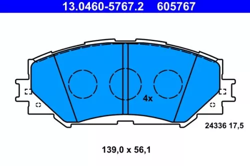 ATE Brake Pad Set, disc brake (13.0460-5767.2)