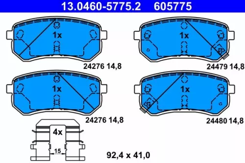 ATE Brake Pad Set, disc brake (13.0460-5775.2)