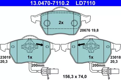 ATE Brake Pad Set, disc brake (13.0470-7110.2)
