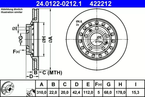 ATE Brake Disc (24.0122-0212.1)