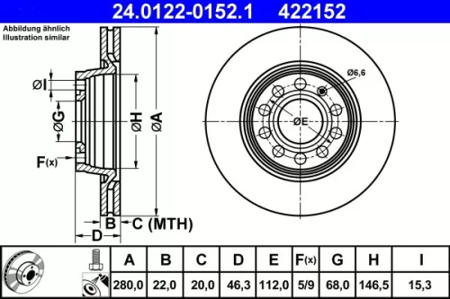 ATE Brake Disc (24.0122-0152.1)