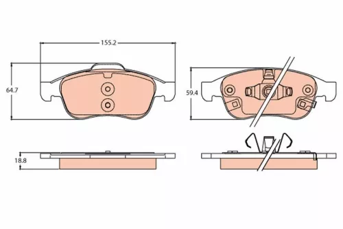 TRW Brake Pad Set, disc brake (GDB2111)