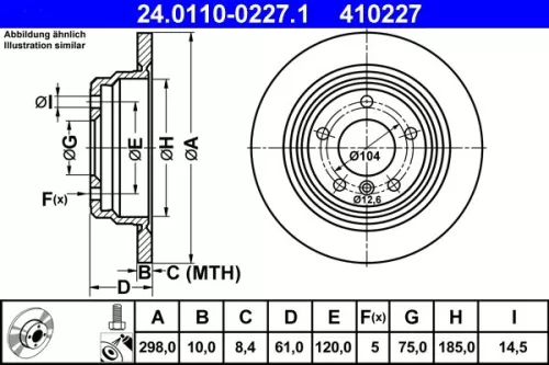 ATE Brake Disc (24.0110-0227.1)