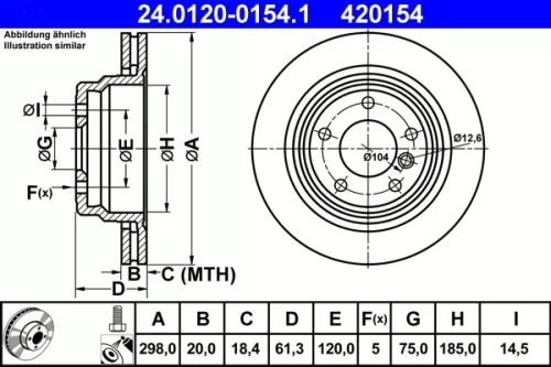 ATE Brake Disc (24.0120-0154.1)