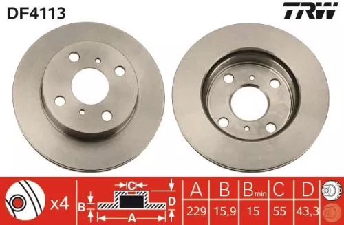 TRW Brake Disc (DF4113)