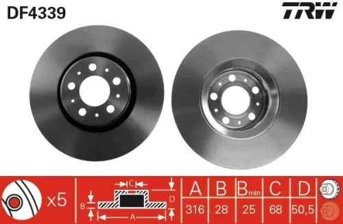 TRW Brake Disc (DF4339)