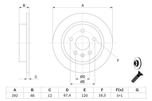 BOSCH Brake Disc (0986479C73)
