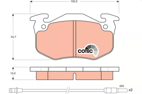 TRW Brake Pad Set, disc brake (GDB328)