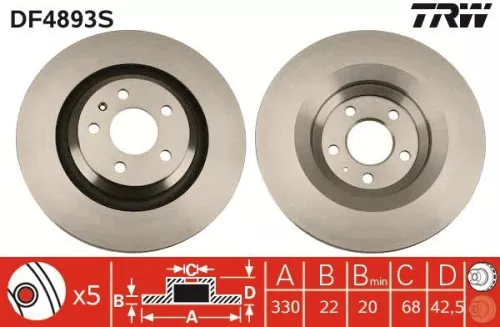 TRW Brake Disc (DF4893S)
