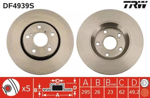 TRW Brake Disc (DF4939S)