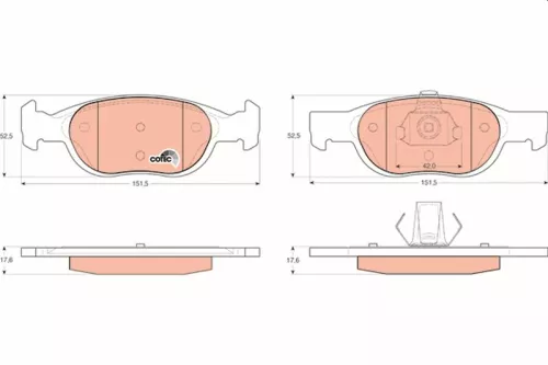 TRW Brake Pad Set, disc brake (GDB1339)