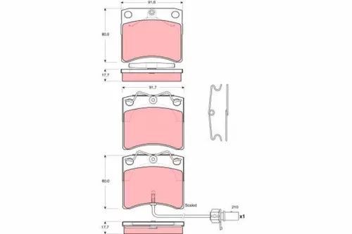 TRW Brake Pad Set, disc brake (GDB1368)