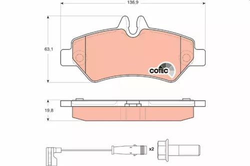 TRW Brake Pad Set, disc brake (GDB1697)