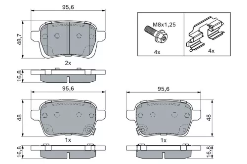 BOSCH Brake Pad Set, disc brake (0986494747)