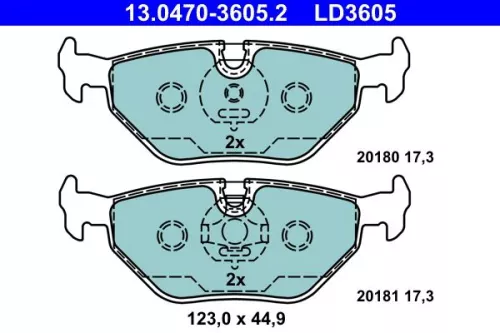 ATE Brake Pad Set, disc brake (13.0470-3605.2)