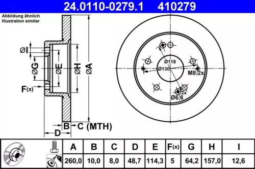 ATE Brake Disc (24.0110-0279.1)
