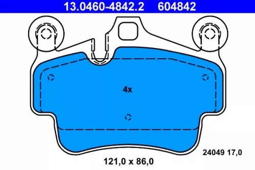 ATE Brake Pad Set, disc brake (13.0460-4842.2)