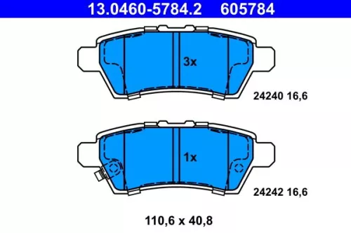 ATE Brake Pad Set, disc brake (13.0460-5784.2)