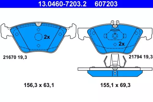 ATE Brake Pad Set, disc brake (13.0460-7203.2)
