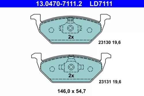 ATE Brake Pad Set, disc brake (13.0470-7111.2)