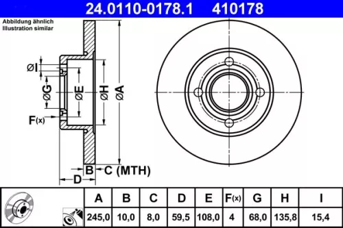 ATE Brake Disc (24.0110-0178.1)
