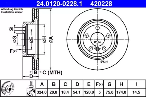 ATE Brake Disc (24.0120-0228.1)