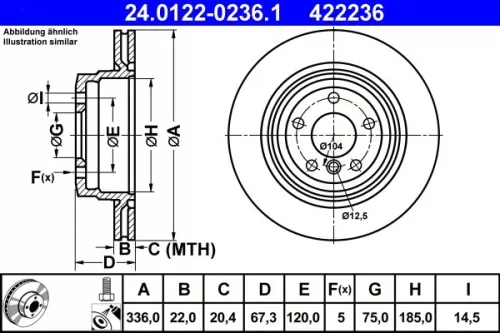 ATE Brake Disc (24.0122-0236.1)