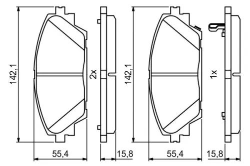 BOSCH Brake Pad Set, disc brake (0986494804)