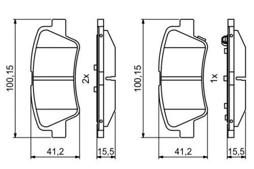 BOSCH Brake Pad Set, disc brake (0986494768)