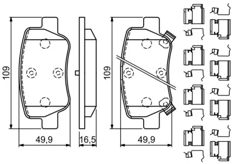 BOSCH Brake Pad Set, disc brake (0986494933)
