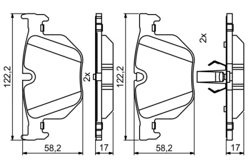 BOSCH Brake Pad Set, disc brake (0986494862)
