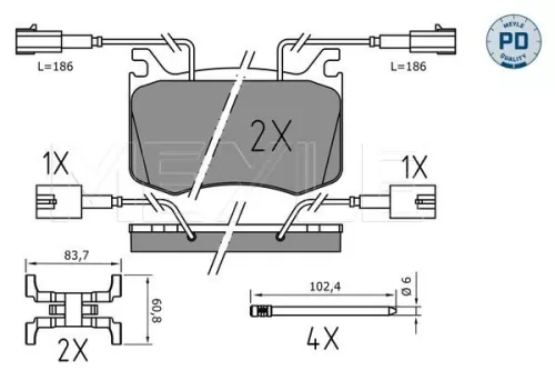 MEYLE Brake Pad Set, disc brake (0252209115/PD)
