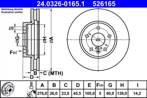 ATE Brake Disc (24.0326-0165.1)