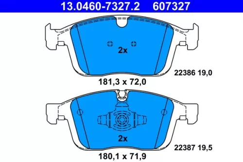 ATE Brake Pad Set, disc brake (13.0460-7327.2)