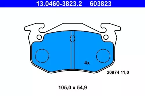 ATE Brake Pad Set, disc brake (13.0460-3823.2)