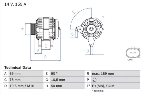 BOSCH Alternator (0986047400)